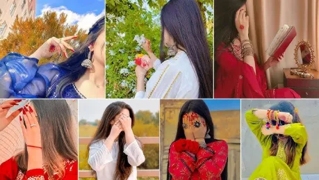 Creative Poses for Hidden Face Girl Pic for Instagram Feed ()